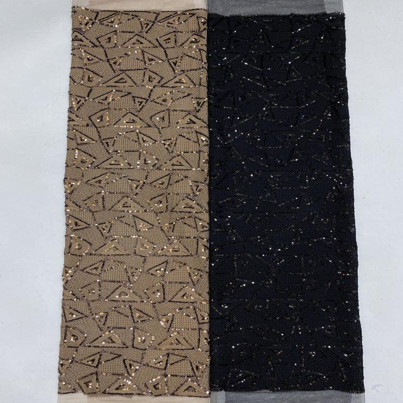 Geometric Bead Sequin Embroidery Fabric — fabric photo 3