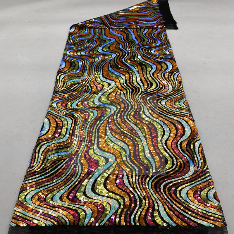 Heavy 3–5mm Iridescent Sequin Embroidered Fabric — fabric photo 2