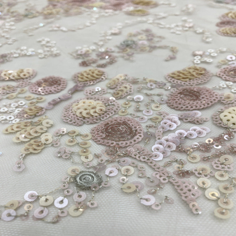 Colorful Laminated Sequin Dress Fabric — fabric photo 4