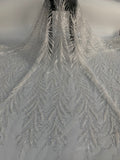 Heavy 3D 3/4 mm Crystal-Look Sequin Embroidered Bridal Fabric — fabric photo 6