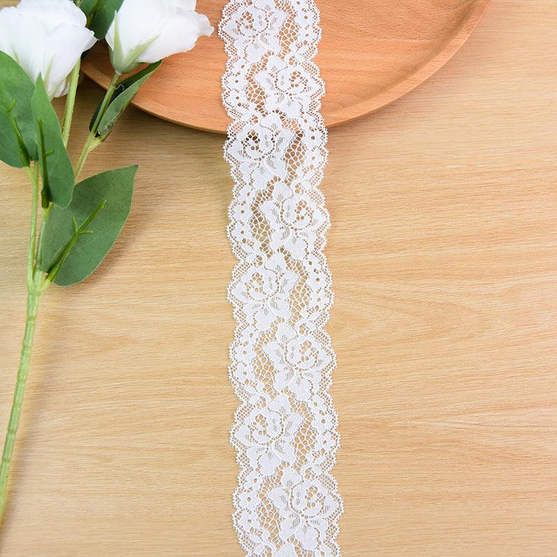 Floral Corded Stretch Nylon Lace Trim 6 cm — fabric photo 5