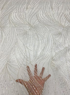 2/4 mm Sequin Embroidered Bridal Fabric – Design 22431 — fabric photo 2