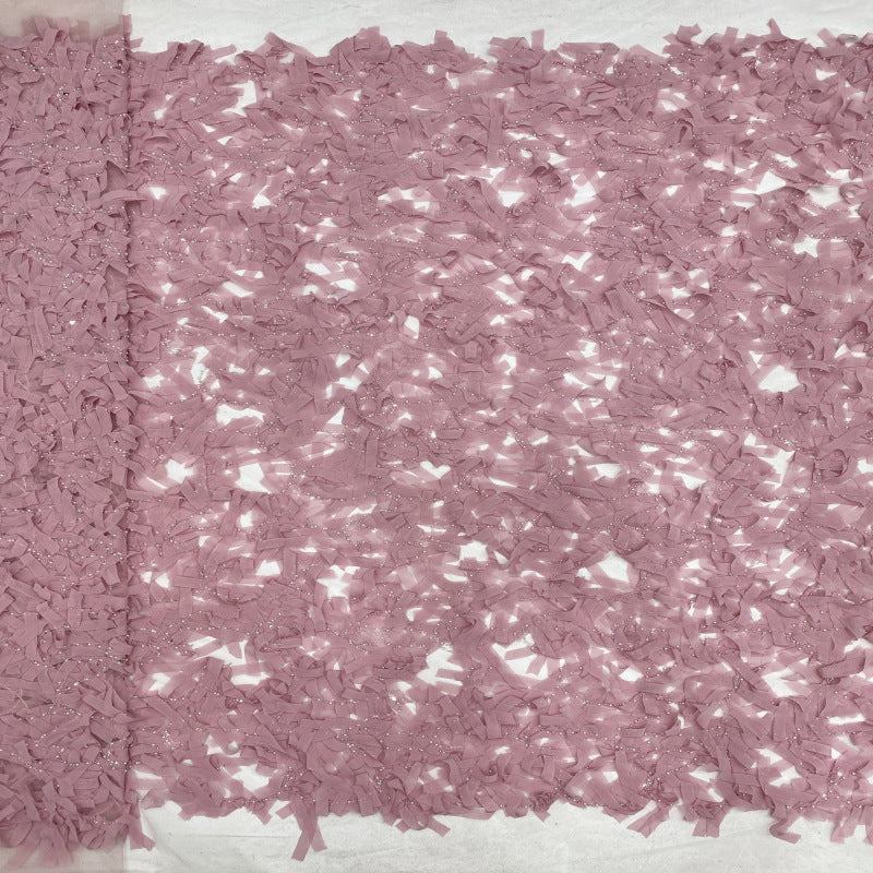 Floral Beaded Sequin Embroidery Fabric for Gowns — fabric photo 3