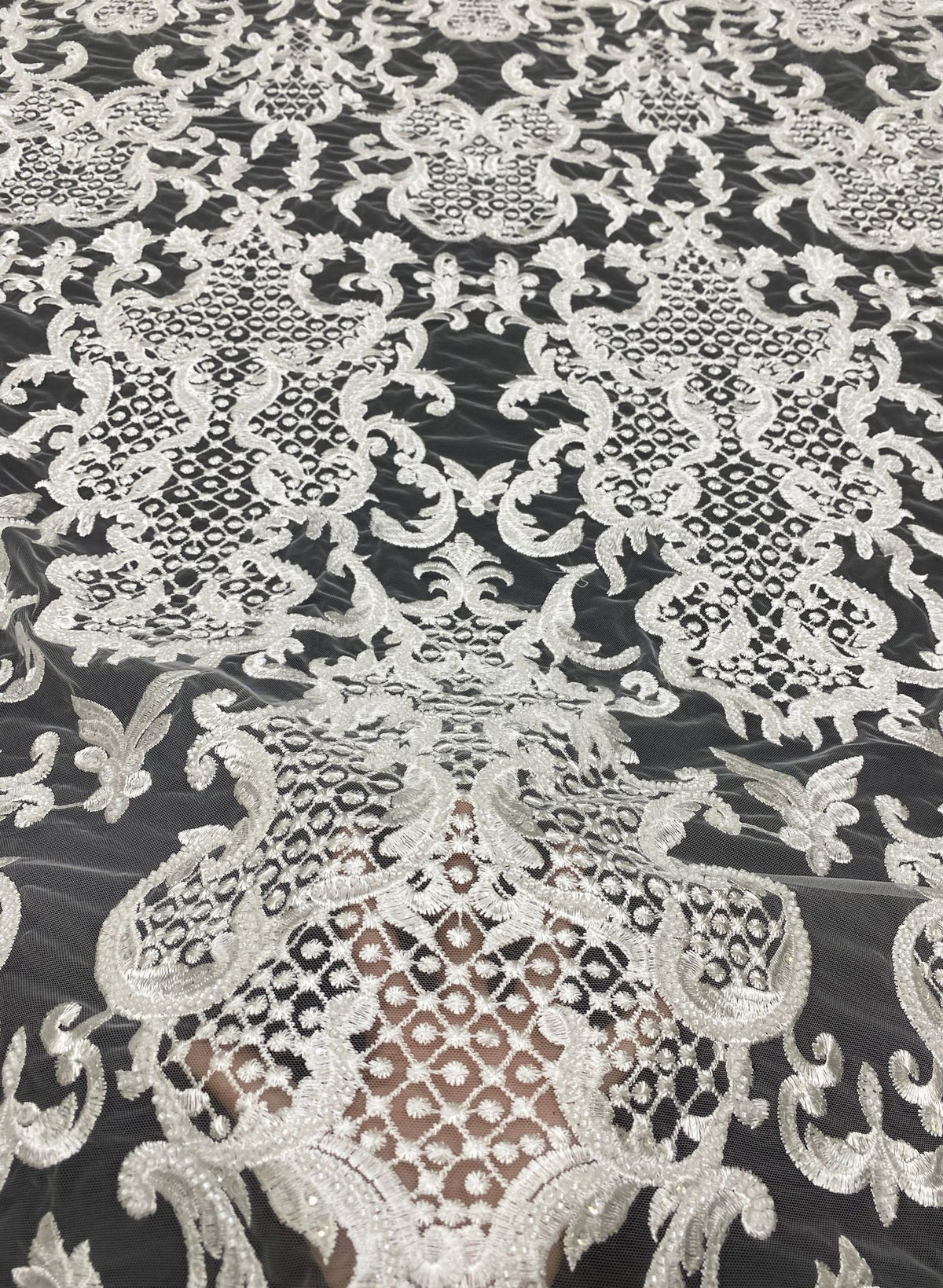 Bead & Sequin Embroidered Fabric for Gowns — fabric photo 2