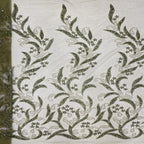 Heavy Paisley Sequin & Bugle-Bead Embroidered Bridal Fabric — fabric photo 4