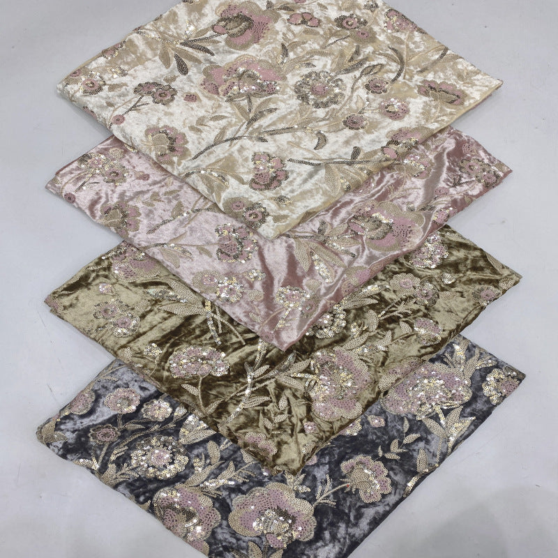 Velvet Base 3/5mm Sequin Embroidery Fabric — fabric photo 3