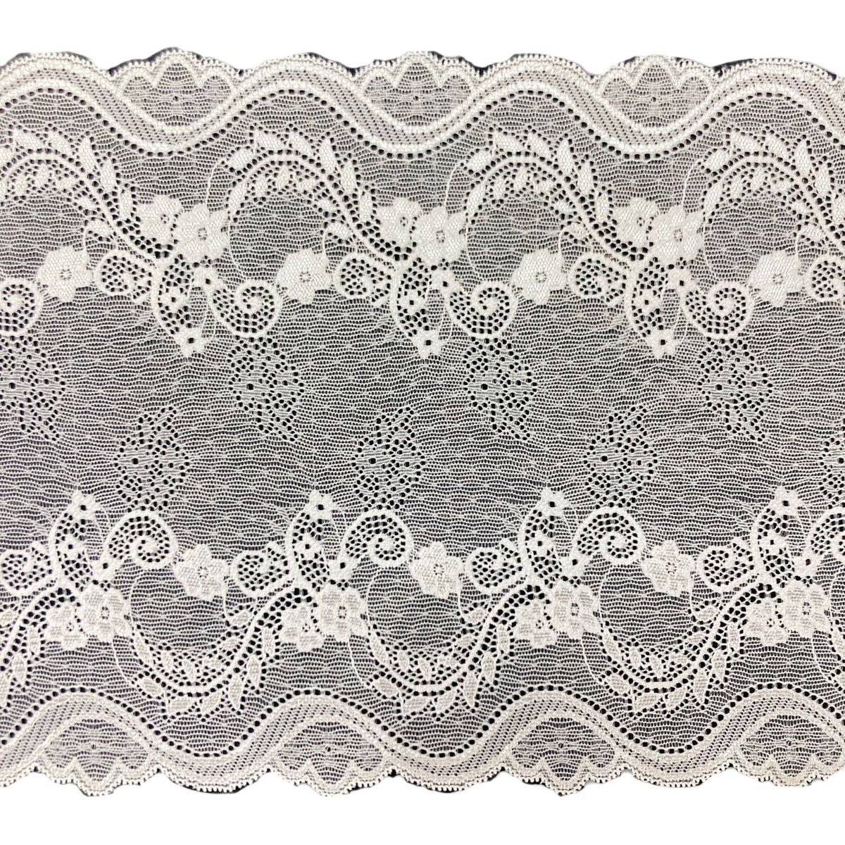 Leaf Picot-Edge Stretch Lace Trim 22 cm — fabric photo 4