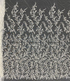 Bugle & Foam Bead 3/4mm Sequin Bridal Fabric — fabric photo 6