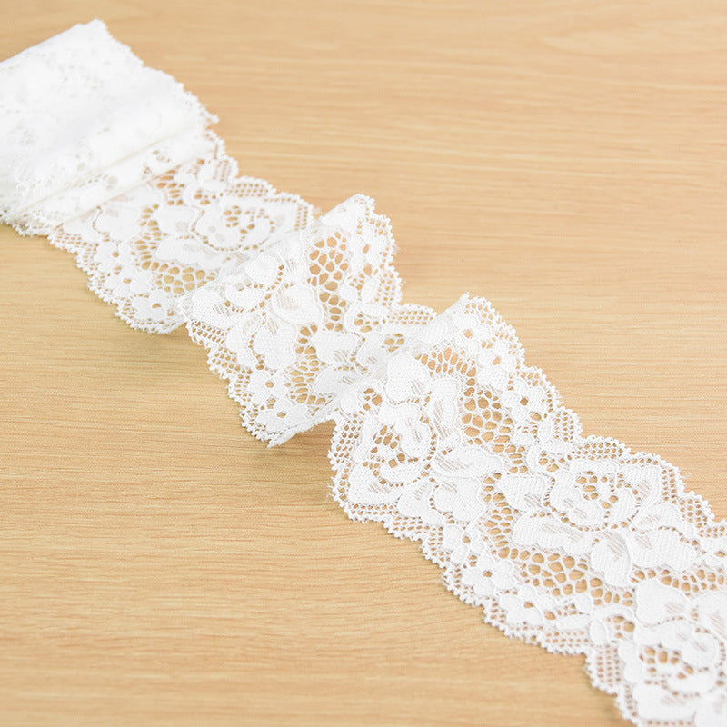 Floral Corded Stretch Nylon Lace Trim 6 cm — fabric photo 3