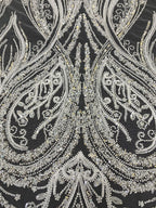 Dense Bead & 3/5mm Sequin Embroidered Fabric — fabric photo 3