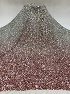 Gradient Two-Tone Sequin Foam Embroidered Stretch Mesh — fabric photo 5