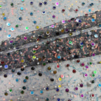 Multicolor Sequin & Bugle-Bead Embroidered Bridal Fabric — fabric photo 2