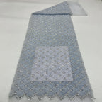 Dense Ribbon Bugle Bead Sequin Fabric