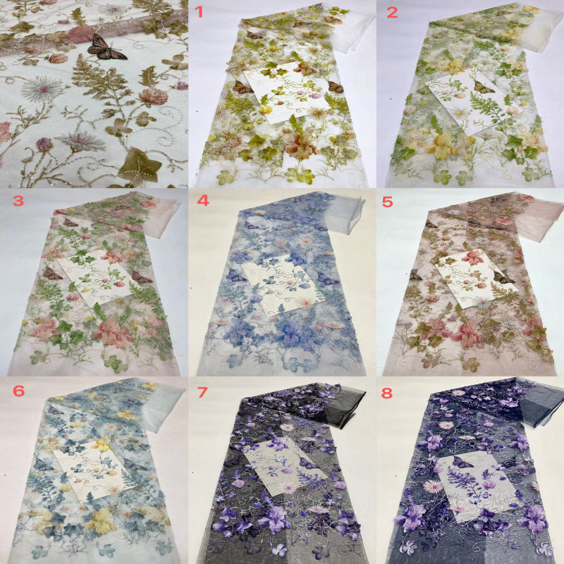 Botanical Animal Print Bead Sequin Fabric — fabric photo 2