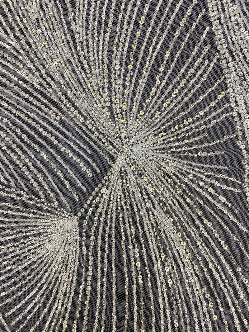 2/4 mm Sequin Embroidered Bridal Fabric – Design 22431 — fabric photo 5