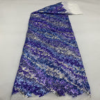 Twill-Effect Colorful Sequin Stretch Mesh — fabric photo 4
