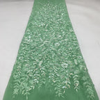 Botanical Sequin & Bugle-Bead Embroidered Bridal Fabric – Design 90207 — fabric photo 5