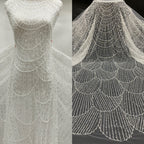 Heavy Sequin & Bubble-Bead Embroidered Bridal Fabric – Design 57183