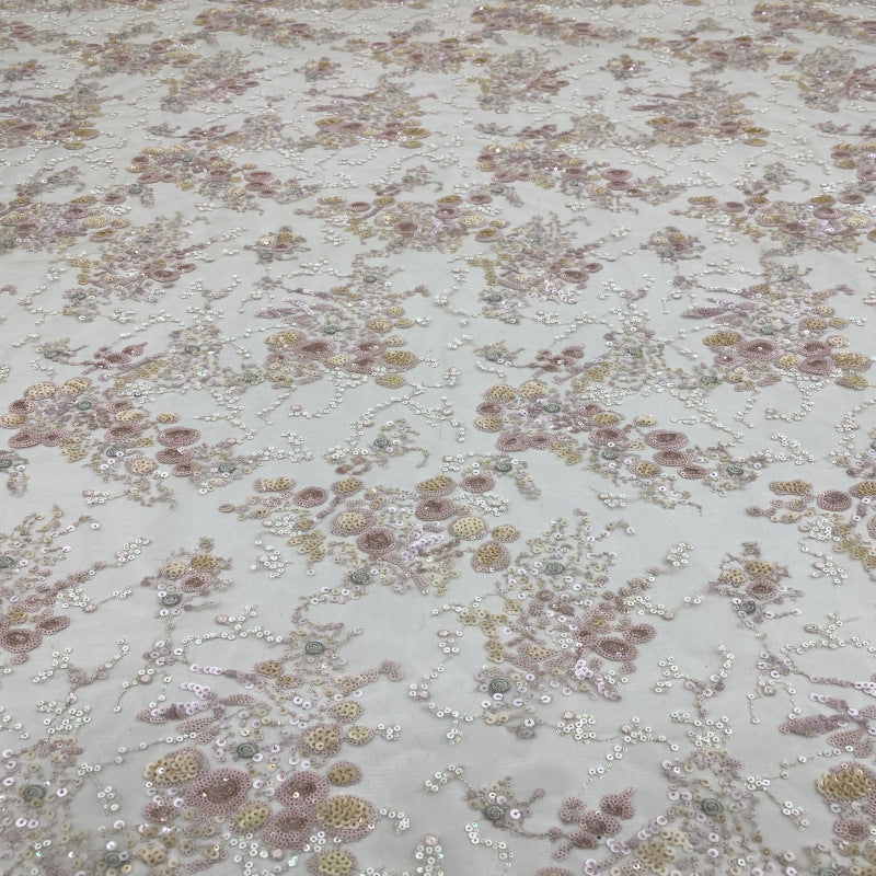 Colorful Laminated Sequin Dress Fabric — fabric photo 2