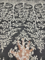 Botanical Sequin & Bugle-Bead Embroidered Bridal Fabric – Design 11647 — fabric photo 2