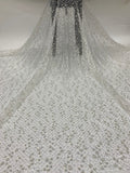 2/4 mm Crystal-Look Sequin & Silver-Bead Embroidered Bridal Fabric – Design 45311 — fabric photo 6
