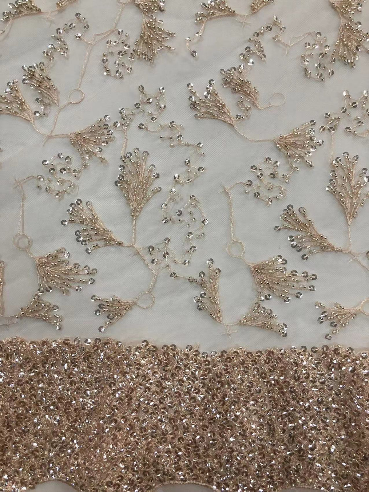 Gradient Bead Embroidery with 5 mm Sequins — fabric photo 3