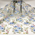 Botanical Printed Laser Embroidery Fabric