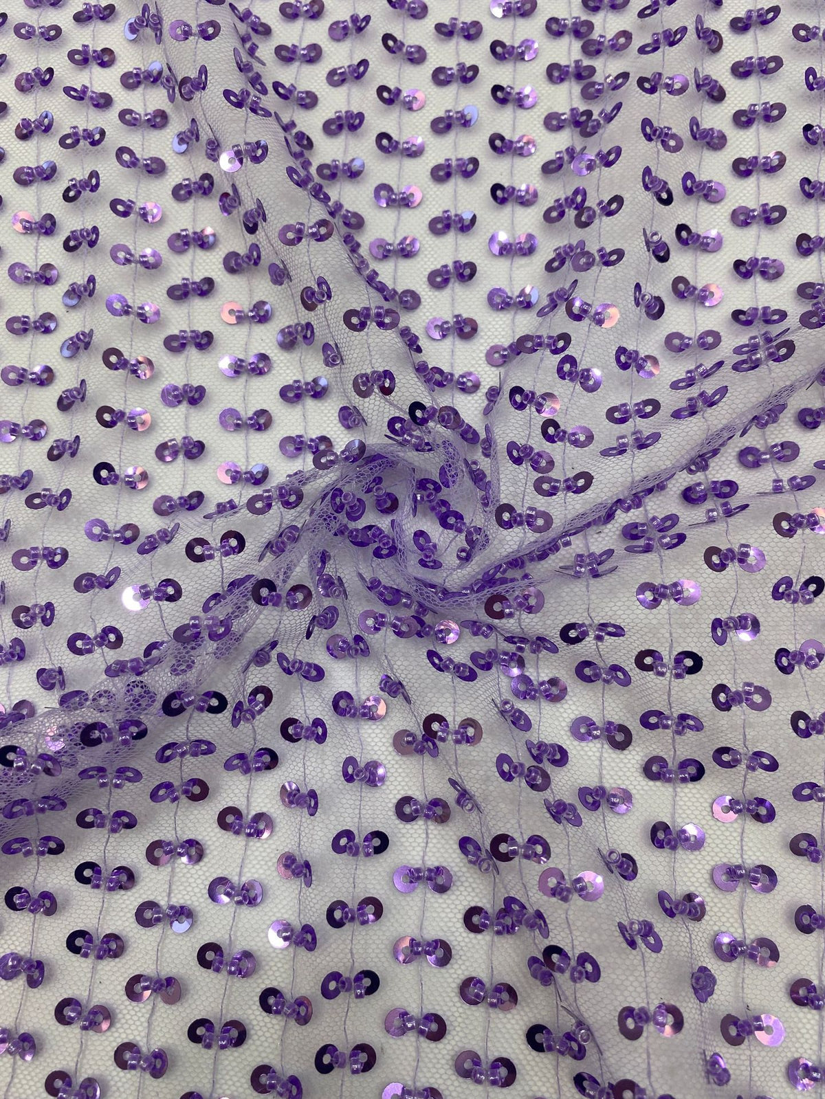 Figure-Eight Bead & 5mm Sequin Embroidery Fabric — fabric photo 3