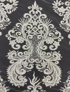 Dense Sequin Embroidered Bridal Fabric — fabric photo 3