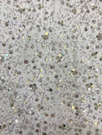 3/7 mm Crystal-Look Sequin & Silver-Bead Embroidered Bridal Fabric – Design 43071 — fabric photo 3