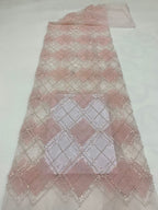 Grid Disc, Foam Bead & Sequin Embroidered Fabric — fabric photo 2