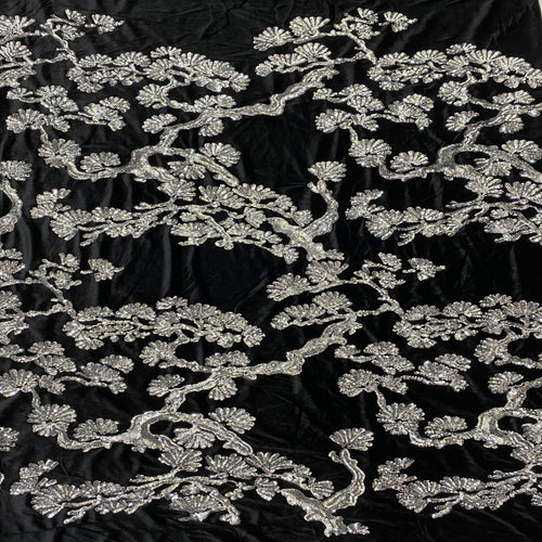 3 mm Sequin Embroidered Velvet-Base Fabric — fabric photo 2