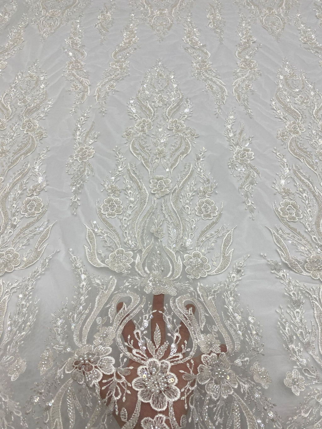Fine Foam Bead Embroidered Sequin Fabric — fabric photo 4