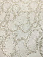 Geometric 3/5 mm Crystal-Look Sequin & Silver-Bead Embroidered Bridal Fabric — fabric photo 5