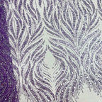 Linear Sequin Embroidered Mesh Fabric – Per Yard