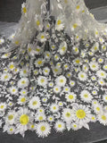 Multicolor Asymmetric Appliqué Embroidery Fabric