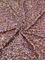 Multicolor 5 mm Sequin Embroidered Velvet-Base Fabric