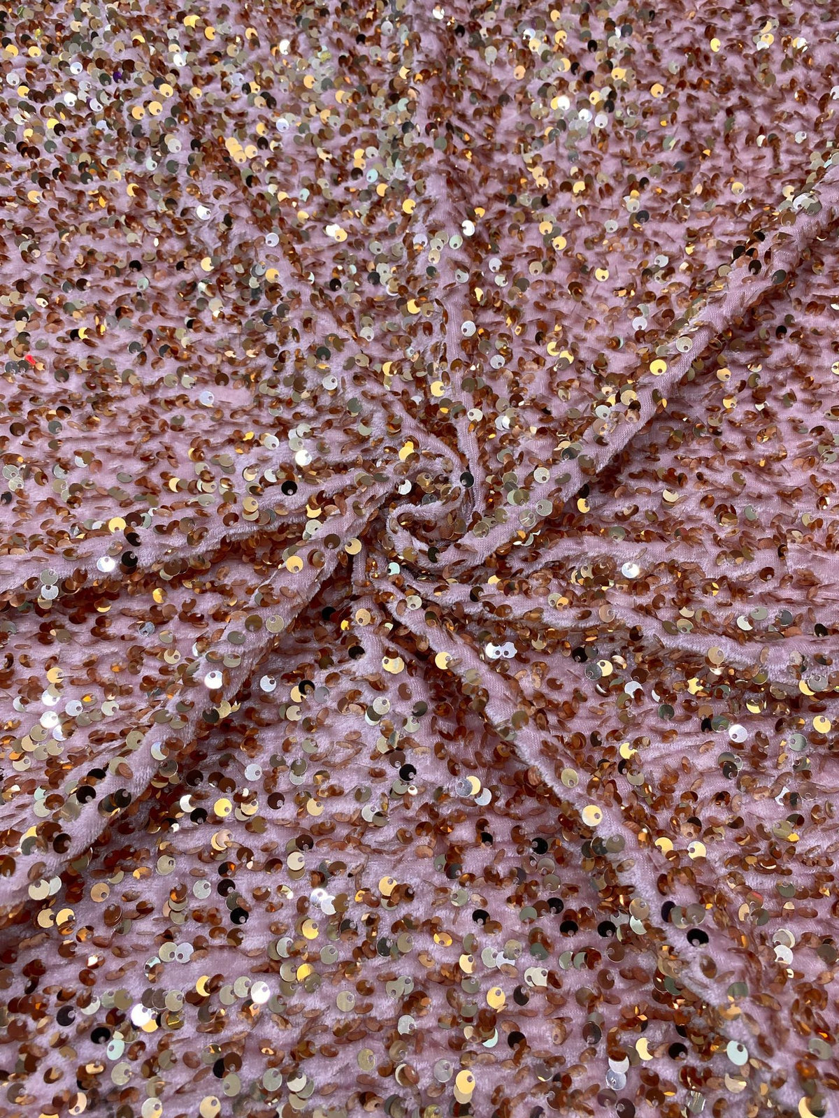 Multicolor 5 mm Sequin Embroidered Velvet-Base Fabric