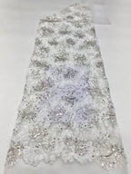 Heavy Sequin & Bugle-Bead Embroidered Bridal Fabric – Design 17087 — fabric photo 6