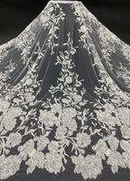 Fine Beaded Sequin Fabric for Bridal Dresses