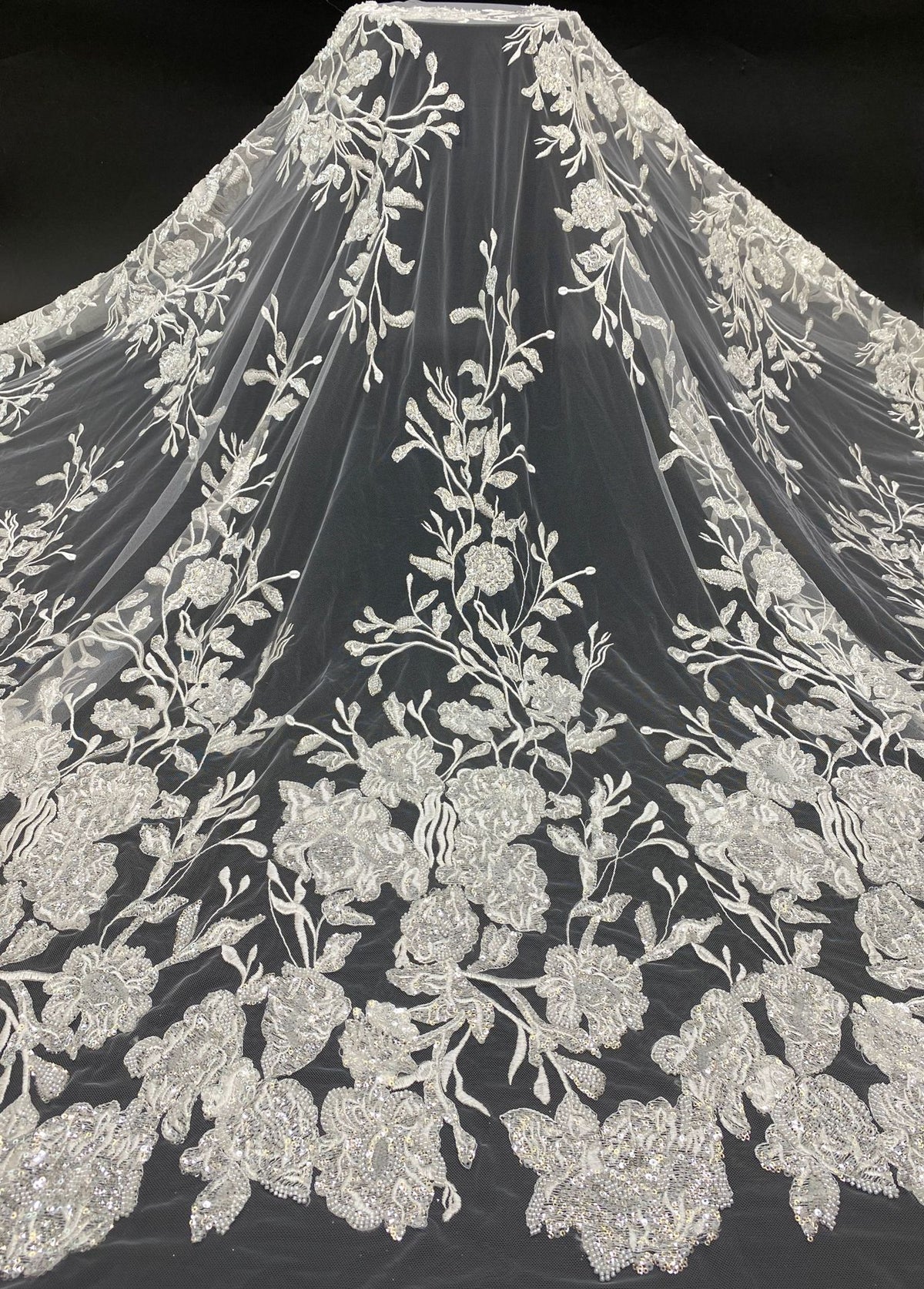 Fine Beaded Sequin Fabric for Bridal Dresses