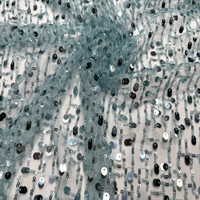 Sequin Embroidered Bridal Fabric – Design 60767 — fabric photo 4