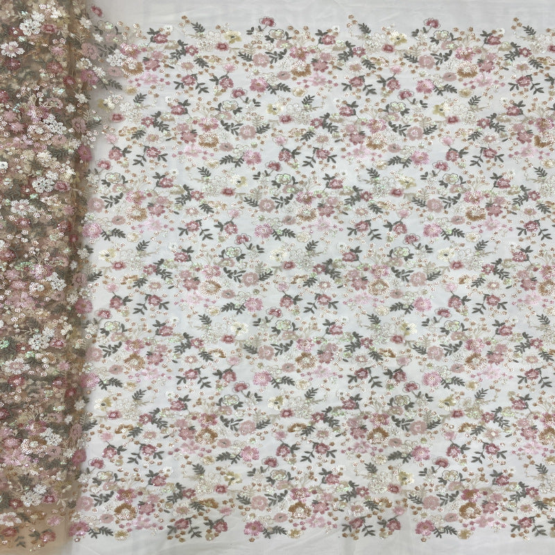 Colorful Laminated Sequin Embroidered Mesh Lace — fabric photo 5