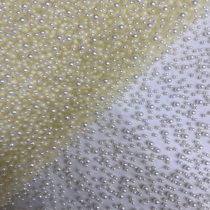 Bubble-Bead Embroidered Bridal Fabric — fabric photo 3