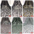 Fine 3/5/12 mm Sequin Embroidered Tulle Mesh Fabric — fabric photo 3