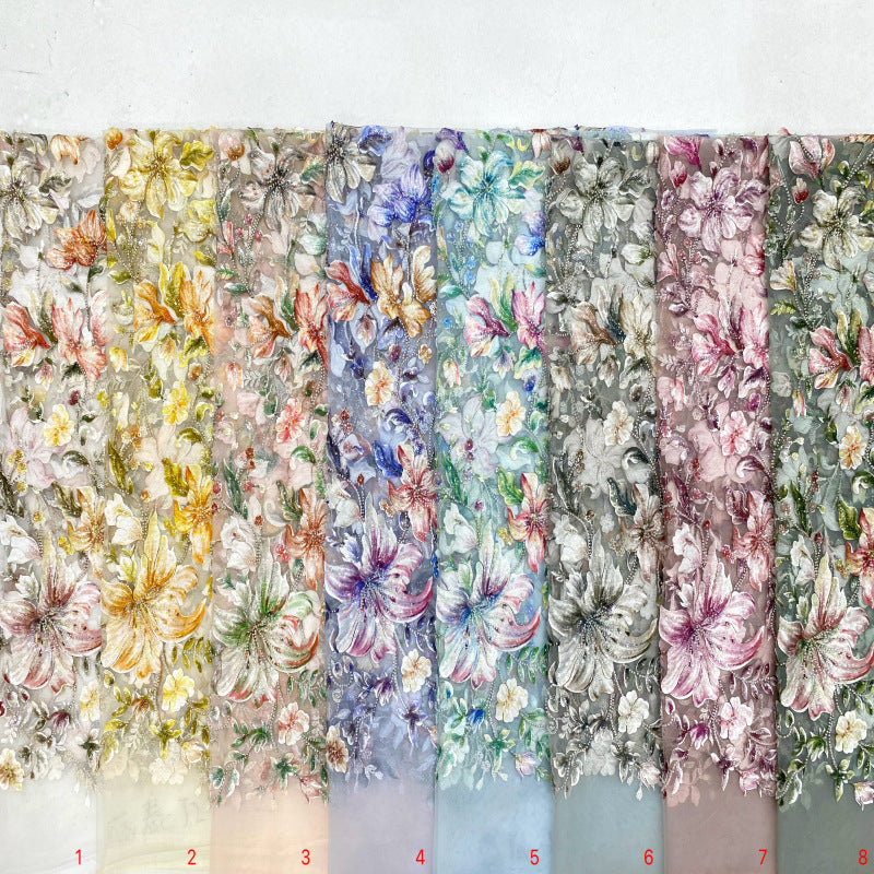 Laser Print Bead Sequin Embroidery Fabric — fabric photo 5