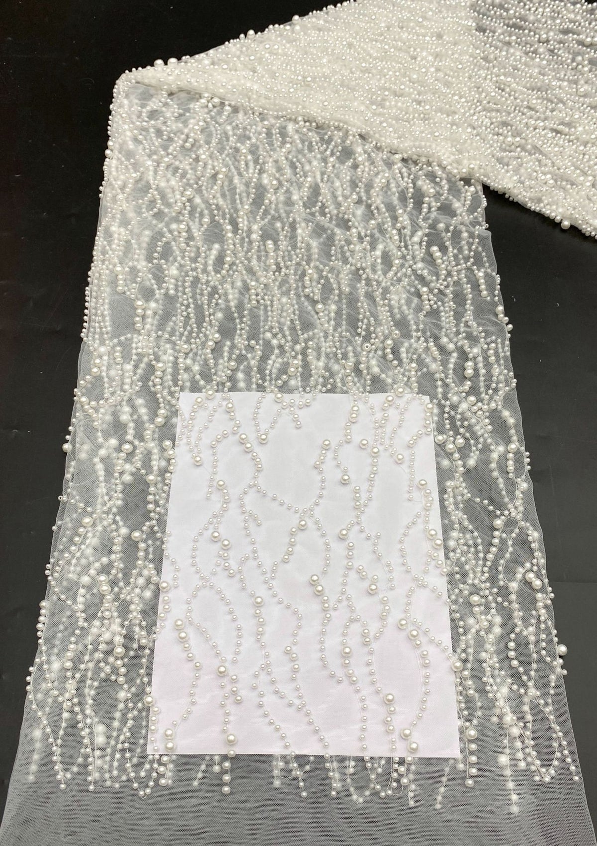 Oversized Foam Bead Embroidery Fabric for Gowns — fabric photo 6