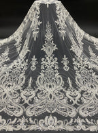 Dense Bead and 3/4mm Sequin Embroidery Fabric