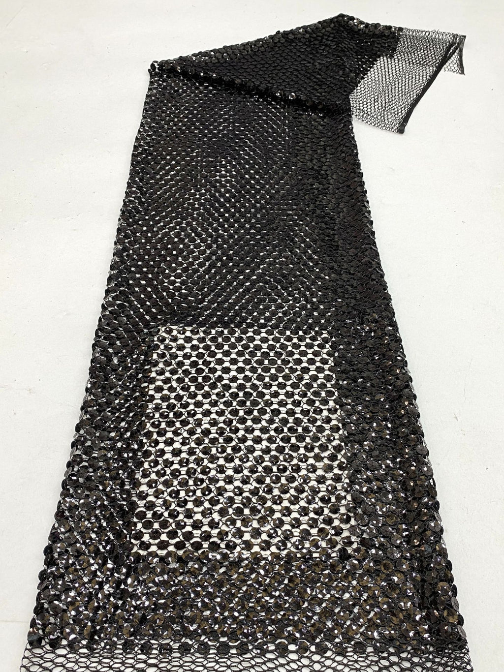 Honeycomb Mesh with 12mm Sequin Embroidery — fabric photo 6