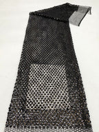 Honeycomb Mesh with 12mm Sequin Embroidery — fabric photo 6
